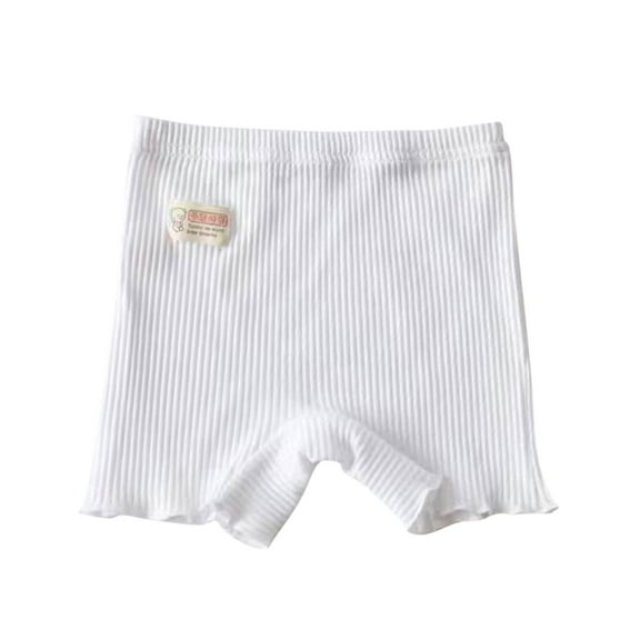 vokkrv Soft Girls Boyshort Panties Cotton Briefs Kids Underwear Summer Elastic Waist Shorts White 5-6 Years