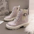 thumbnail image 1 of vokkrv Women Snow Boots Waterproof with Fleece Winter Warm Shoes Ankle Booties Pink 8.5, 1 of 3