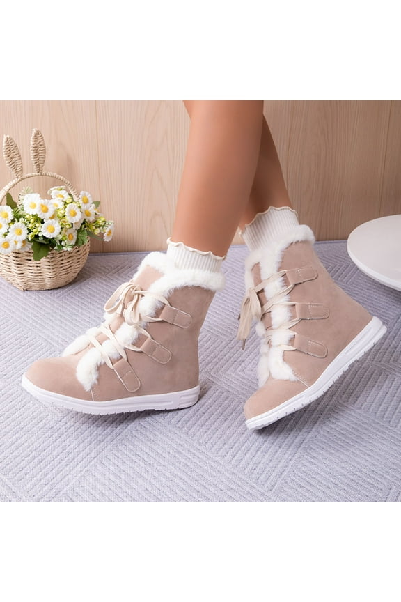 Women's Ankle Boots Low Heel, Lace up Fashion Combat Booties Khaki 6.5