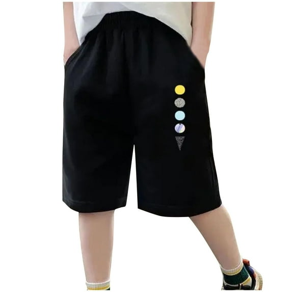 vokkrv Youth Boys Hiking Cargo Shorts Lightweight Quick Dry Athletic Running Workout Shorts Water Resistant Zip Pockets Black 14 Years