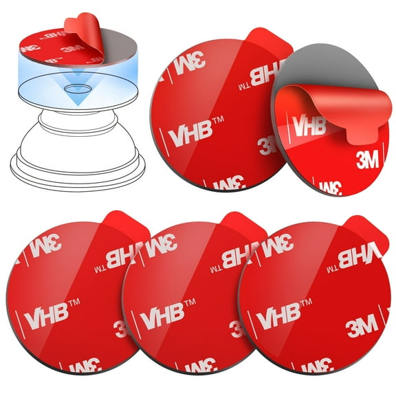 volport 3M Sticky Adhesive Pads for Pops Socket Base: 5 Pcs 1.38" Strong Round VHB Double Sided Replacement Sticker for Collapsible Phone Grip Stand, Very High Bond Tape for iPhone Popgrips Mount