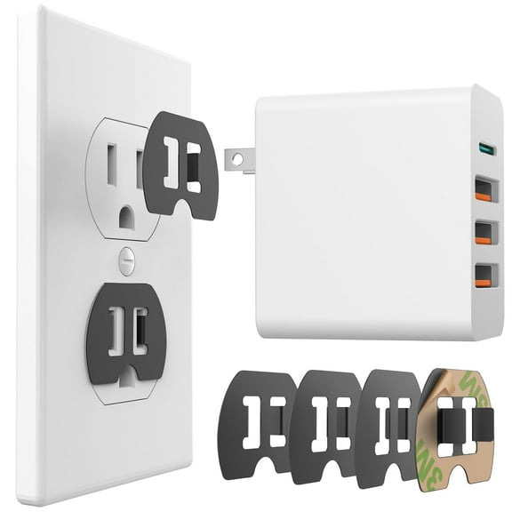 volport Loose Outlet Plug Fix, 6Pcs Adhesive Snug Insert for Falling Out Wall Electrical Socket, Power Outlet Tightener Compatible with Charger/ Hair Dryer/ Hand Blender/ Extender/ Adapter/ Timer