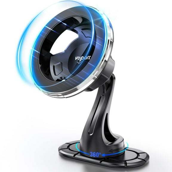 volport for MagSafe Adhesive Phone Mount: 【Strong Magnetic】 Mag Safe Car Mount for Dashboard - 【360° Rotation】Dash Cell Phone Holder for iPhone 16 15 Pro Max Plus Mini SamSung & Mag-Safe Case