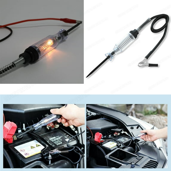 voltage continuity & current tester 6-12 v circuit long probe tester w/ indicator light - 49 inch cord for low voltage systems, cars, live wires, fuses & battery