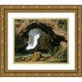 thumbnail image 1 of von Rohden, Johann Martin 31x26 Gold Ornate Wood Framed with Double Matting Museum Art Print Titled - The Grotto of Neptune in Tivoli, 1 of 4
