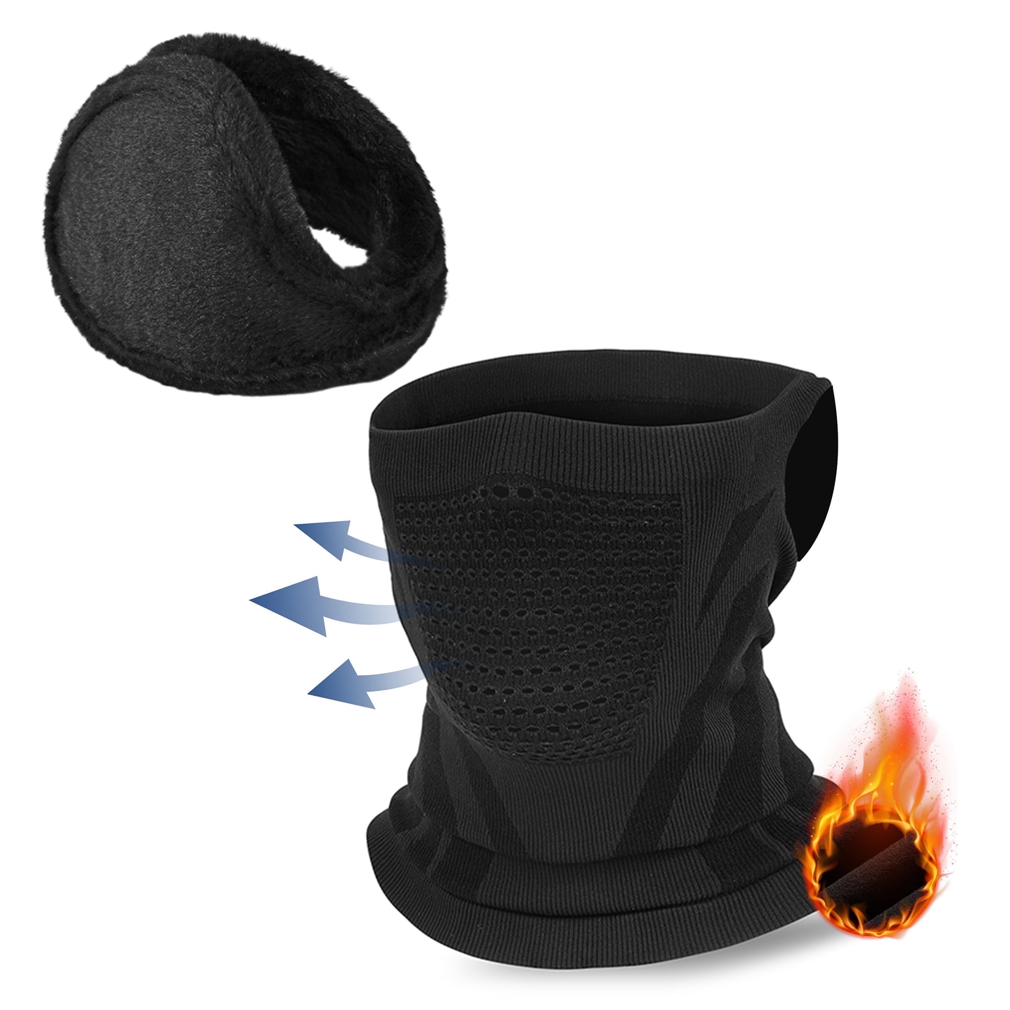 voofly Winter Ear Muffs Neck Gaiter Set for Men Women Soft Outdoor Ear ...