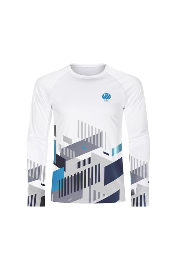 Rash Guard For Men Long Sleeve Shirts Dry Fit UPF Sun Protection Shirts White S