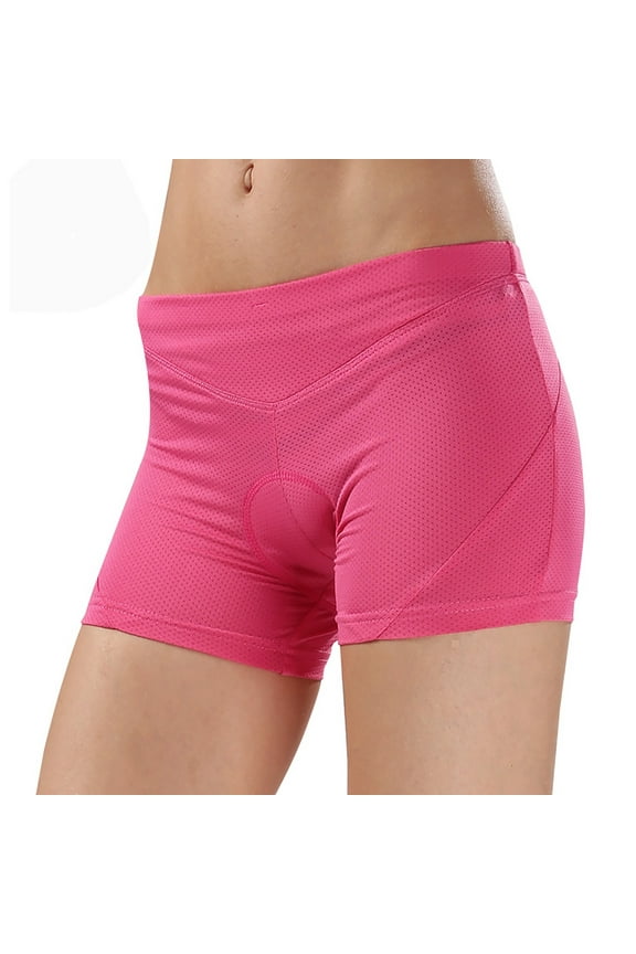 Women’s Padded Bike Shorts Lightweight Breathable Cycling Shorts Cushioned Biking Underwear Pink XXL