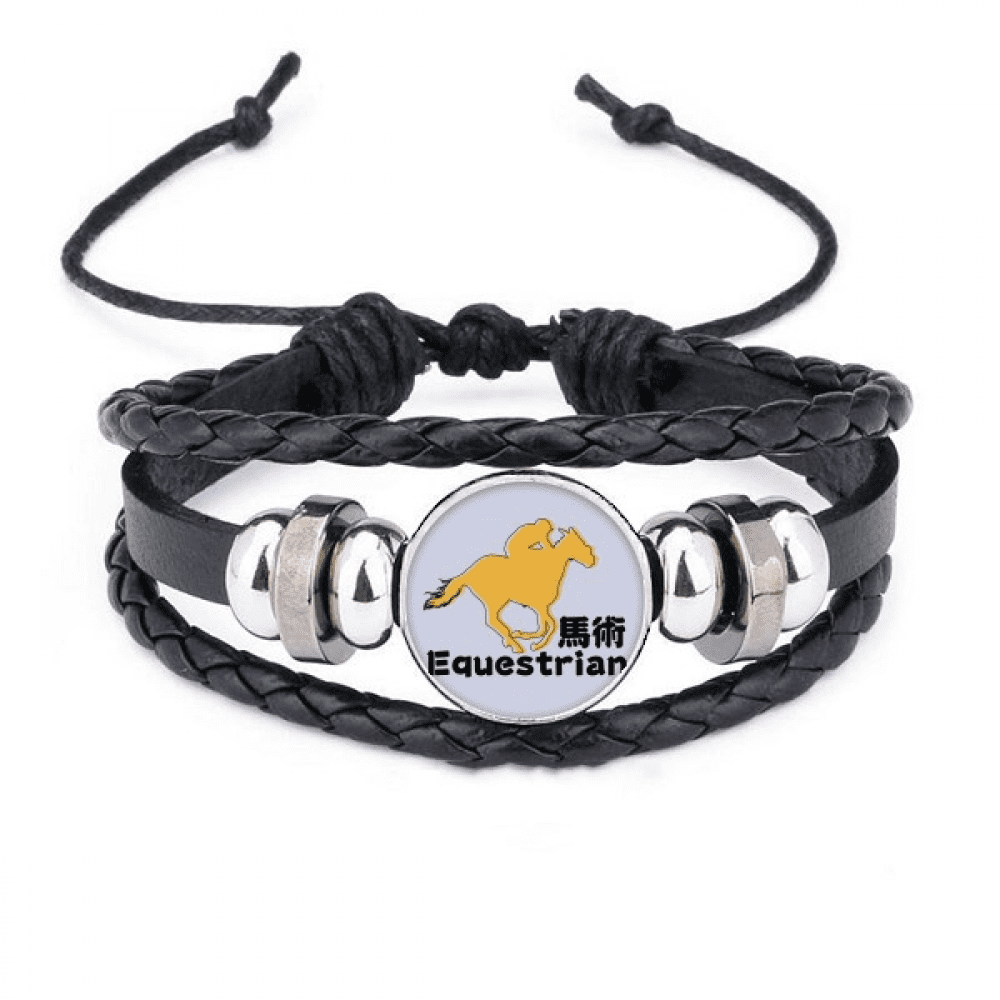 voting probability equestrian sports bracelet braided leather woven wristband