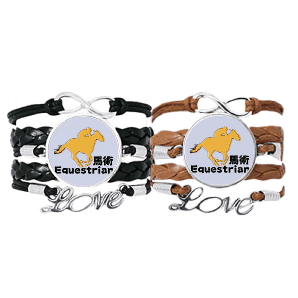 voting probability equestrian sports bracelet hand strap leather wristband double set