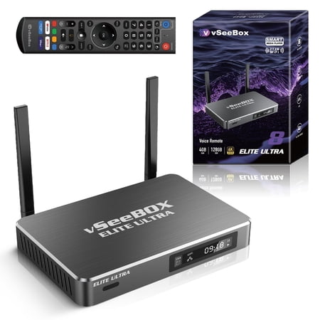 vseebox 2025 version elite ultra 8k streaming box with Voice Control with USB Charging 128GB Timeshift
