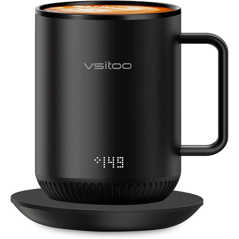 vsitoo Temperature Control Smart Mug S3 PRO 14 Oz, Self Heating Coffee Mug  with Manual & APP Controlled, Rechargeable and Battery Powered, LED Light