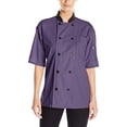 thumbnail image 1 of vtex 0494-5304 uncommon threads womens havana chef coat ss mesh, eggplant - large, 1 of 6