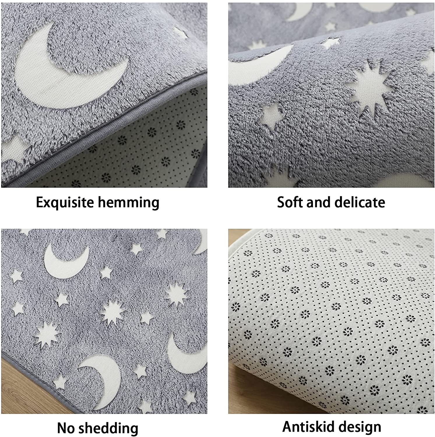 vyahstfk HIOPTY Large Playroom Rug for Kids Glow in The Dark Dino Area ...