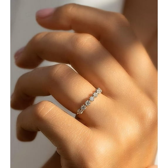 vylahjewellery 1.30 CT Round Cut Engagement Diamond Rings 14K Yellow Gold Plated Unique Stacking or Wedding Band Rings for Women Promise Ring