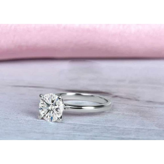 vylahjewellery 1 CT Round Cut Solitaire Engagement Ring 18K Rose Gold Moissanite Proposal Ring for Her