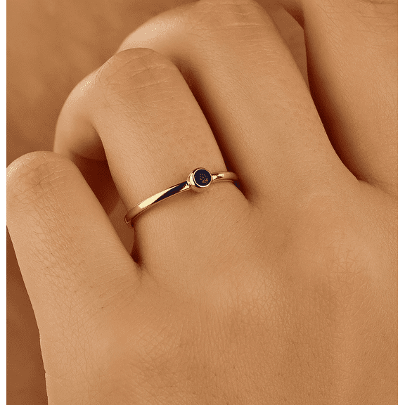 vylahjewellery 1 Ct Blue Round Brilliant Cut Moissanite Diamond Ring Solitaire Wedding Ring Delicate Single Stone Ring