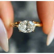 vylahjewellery 1 Ct Oval Cut Solitaire Diamond Ring 14K Rose Gold Moissanite Engagement Ring for Her