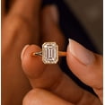 thumbnail image 1 of vylahjewellery 10K Vermeil Yellow Gold Solitaire Engagement Ring Bezel Emerald Diamond Anniversary Ring Moissanite Birthday Gift Ring, 1 of 8