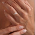 thumbnail image 1 of vylahjewellery 10K Vermeil Yellow Gold Wedding Anniversary Ring Princess Cut Diamond Engagement Solitaire Ring with Round Moissanite Side Stone Bridal Jewelry for Her, 1 of 5