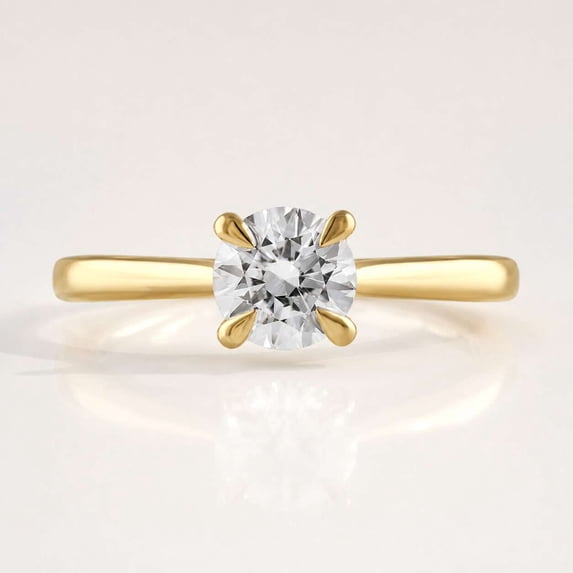 vylahjewellery 10K Yellow Gold for Women, 1Ct Solitaire Engagement Ring, 4 Prong Promise Wedding Anniversary Ring, Round Moissanite Ring