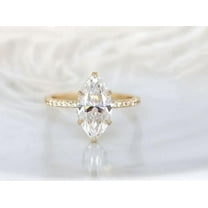 vylahjewellery 14K Rose Gold Halo Engagement Ring 2 Ct Marquise Cut Diamond Ring Comfort Fit Ring Bridal Set Cluster Ring for Women