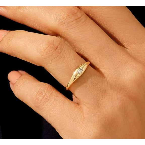 vylahjewellery 14K Rose Gold Moissanite Diamond Ring 1 Ct Marquise Cut Bezel Ring Wedding Proposal Ring