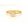 thumbnail image 1 of vylahjewellery 14K Yellow Gold Bezel Round Cut Moissanite Diamond Halo Rings for Women Unique Wedding Engagement Jewelry Everyday Wear September Birthstone Anniversary Rings, 1 of 6