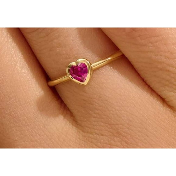 vylahjewellery 14K Yellow Gold Heart Wedding Ring Brilliant 1.50 CT Moissanite Diamond Ring for Special One