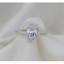 vylahjewellery 14K Yellow Gold Solitaire Ring 1 Ct Oval Cut Diamond Wedding Promise Ring for Her