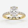 thumbnail image 1 of vylahjewellery 14K Yellow Gold Vermeil Solitaire Ring with Pavé Band for Women Wedding Promise Ring, Oval Cut Moissanite Engagement Ring for Her, 1 of 7