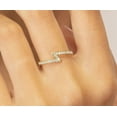 thumbnail image 1 of vylahjewellery 14K Yellow Gold Zig Zag Wedding Ring Dainty Stackable Jewelry for Women Round Cut Moissanite Diamond Ring Engagement Rings Modern Adjustable Band, 1 of 5