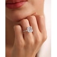 thumbnail image 1 of vylahjewellery 2.50 Ct Radiant Cut Moissanite Diamond Anniversary Ring Classic Hidden Halo Plated White Gold Ring, 1 of 5