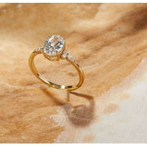 vylahjewellery 2 Ct Oval Cut Forever Ring 14K Rose Gold Engagement Ring Gorgeous Moissanite Diamond Ring