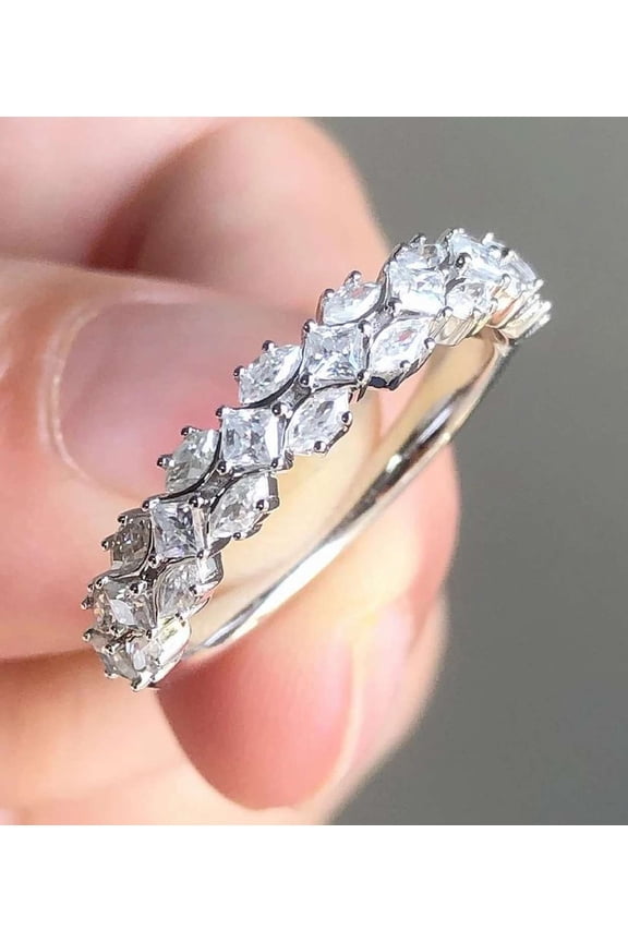 3 CT Marquise and Princess Cut Moissanite Diamond Ring Proposal 10K Yellow Gold Wedding Ring