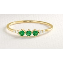 vylahjewellery 3 - Stone Round Cut Ring Comfort Fit 1.50 CT Moissanite Diamond Engagement Ring Special Wedding Gift for Her