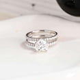 thumbnail image 1 of vylahjewellery 925 Sterling Silver Hidden Halo Heart Cut Moissanite Engagement Ring Double Band Wedding Ring Enhancer Promise Ring Romantic Engagement Ring, 1 of 7