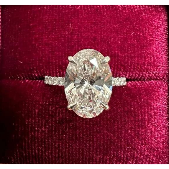 vylahjewellery Beautiful 2 CT Oval Moissanite Diamond Ring 14K Rose Gold Engagement Ring for Mother