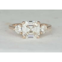vylahjewellery Briliant 1.50 Ct Asscher Cut Engagement Ring for Her 14K Rose Gold Ring Moissanite Diamond Expensive Ring