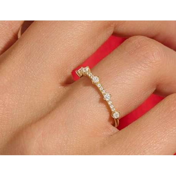 vylahjewellery Brillant 1.50 CT Round Cut Moissanite Diamond Ring 14K Rose Gold Anniversary Ring