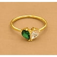 thumbnail image 1 of vylahjewellery Brilliant 2 Ct Pear Cut Mossanite Diamond Ring Plated White Gold 2 Stone Anniversary Ring for Women, 1 of 5