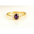 thumbnail image 1 of vylahjewellery Classic 10K Yellow Gold Wedding Ring Purple Oval Cut Moissanite Diamond Cluster Ring Vintage-Inspired Style February Birthstone Engagement Ring for Her, 1 of 6