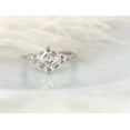 thumbnail image 1 of vylahjewellery Classic Engagement Rings 14K White Gold Rings Elegant Band with Round Stone Rings Asscher Cut Moissanite Diamond Wedding and Anniversary Rings, 1 of 8