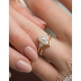 thumbnail image 1 of vylahjewellery Classic Marquise Cut Diamond Engagement Ring Set 10K Vermeil Yellow Gold V Shaped Wedding Bridal Band Vintage Moissanite Birthday Day Gift Ring, 1 of 8