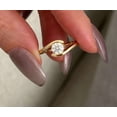 thumbnail image 1 of vylahjewellery Classic Vermeil Yellow Gold Twist Wedding Solitaire Ring Moissanite Mother's Day Gift Ring Classic Round Shape Engagement Anniversary Rings for Her, 1 of 6