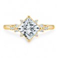 thumbnail image 1 of vylahjewellery Princess Moissanite Engagement Ring, Wedding & Proposal Ring for Women, Bezel Set Anniversary Ring, Birthday Gift Ring, 1 of 10