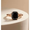 thumbnail image 1 of vylahjewellery Cushion Cut Black Moissanite Diamond Solitaire Ring for Her 14K Vermeil Yellow Gold Engagement Promise Anniversary Jewelry Gift Unique Wedding Rings, 1 of 8