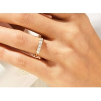 vylahjewellery Dainty Brilliant 1 CT Round Cut Moissanite Diamond Ring 10K Yellow Gold Wedding Ring Comfort Fit Mother's Day Gift