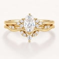 thumbnail image 1 of vylahjewellery Elegant Oval Cut Wedding Ring Set, 14K Yellow Gold Vermeil Engagement Ring with Matching Band, 2Pc Anniversary Ring for Her, 1 of 5