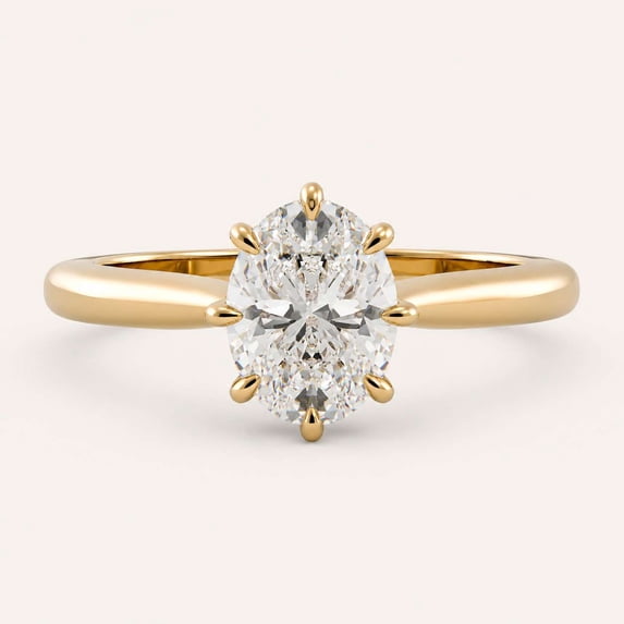 vylahjewellery Elegant Solitaire Engagement, Promise & Anniversary Ring Minimalist Wedding Solitaire Ring 14K Yellow Gold Vermeil Ring Oval Ring